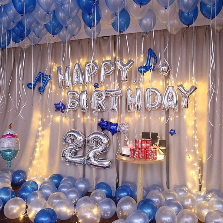 22 Birthday Party blue balloon 